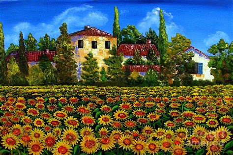 Tuscany Sunflowers Field Painting By Inna Montano Fine Art America