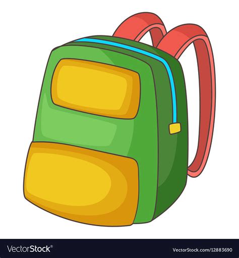Backpack Icon Cartoon Style Royalty Free Vector Image