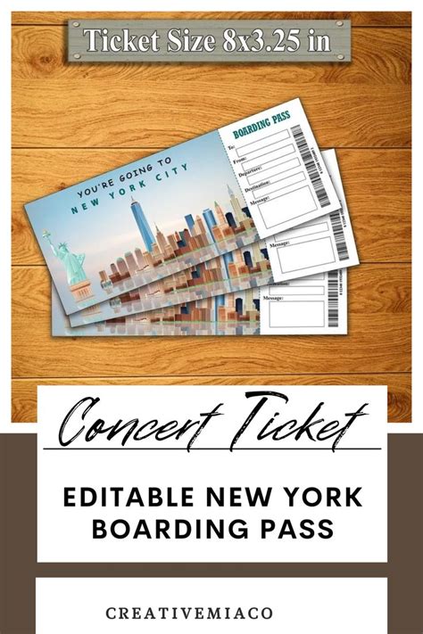 New York Boarding Pass Ticket Printable Boarding Pass Etsy In 2023 Surprise Ts For Him