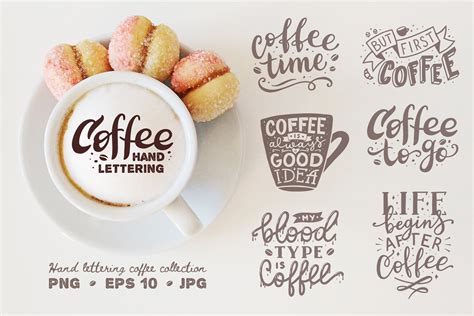 Coffee Lettering Collection Graphics ~ Creative Market