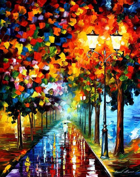 BURST OF COLORS PALETTE KNIFE Oil Painting On Canvas By Leonid Afremov