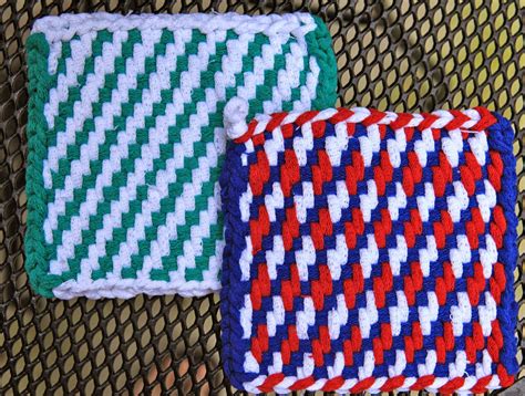 Todays Creations Pot Holders On A Loom Taking Them To The Next Level