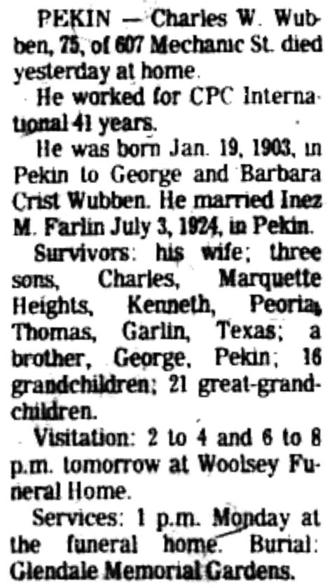 Peoria Journal Star Obituary