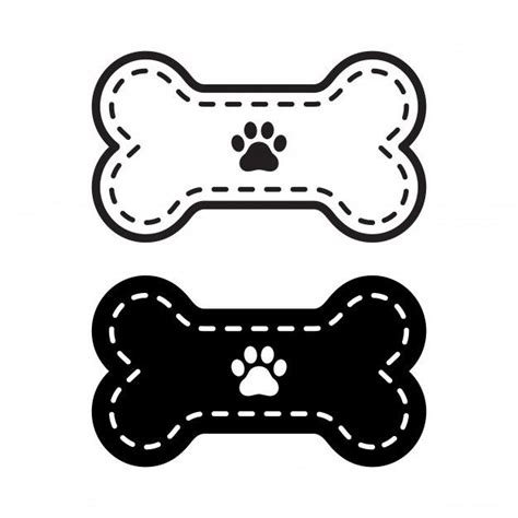 Premium Vector Dog bone icon paw footprint illustration ハンドメイド 簡単 小物 犬 骨 犬