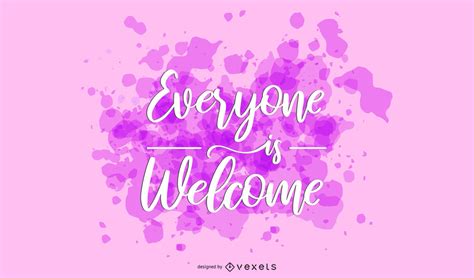 Everyone is Welcome Lettering Design - Vector download