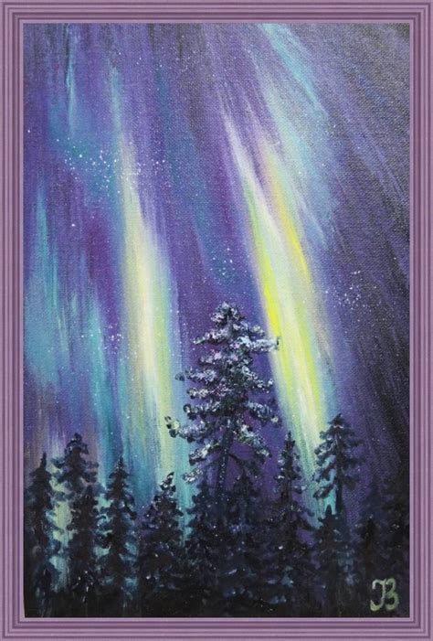 Northern Lights Art Aurora Borealis Oil Painting Original Etsy