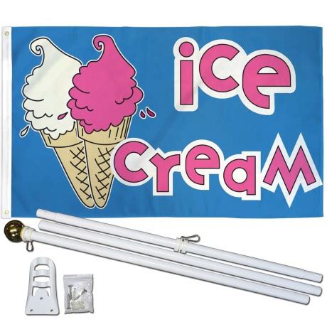 Ice Cream X Polyester Flag Pole And Mount