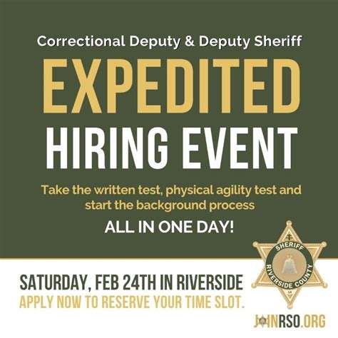 Press Releases • Expedited Hiring Event Correctional Deput
