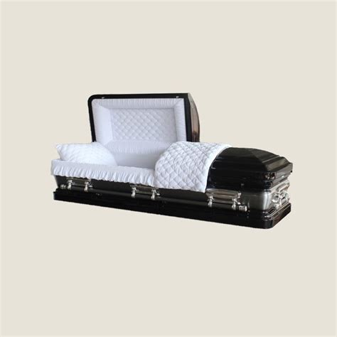 18 Gauge Gasketed Black And Silver Casket A Monument And Casket Depot