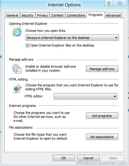 How To Open All Internet Explorer Links With Desktop Ie Vice Metro Ie