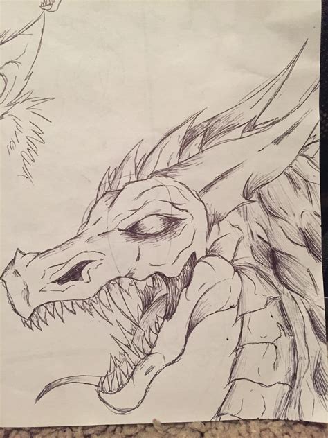 Dragon Sketch I Did With A Pen In A Restaurant Lol By YouTubeCrazy Dragon Sketch Dragon