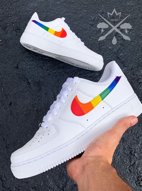 Rainbow Air Force 1 Nike Rainbow Sneakers Custom Air Force One Custom Shoes Custom Sneakers