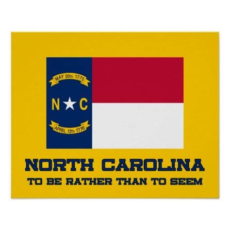 North Carolina State Flag And Motto Poster North Carolina State Flag