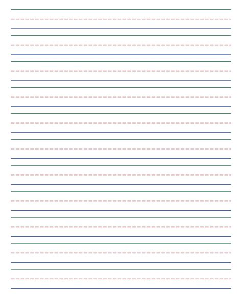 Lined Writing Paper Elementary Elementary Lined Paper Template Word