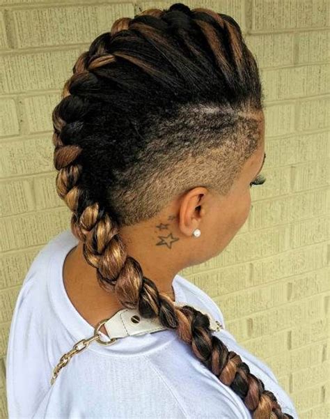 Nice Braided Mohawk Hairstyles With Shaved Sides