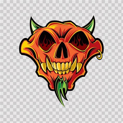 Printed Vinyl Devil Demon Skull Stickers Factory