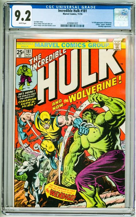 The Incredible Hulk 181 1974 Cgc 92 White Pages 1st Full App Of