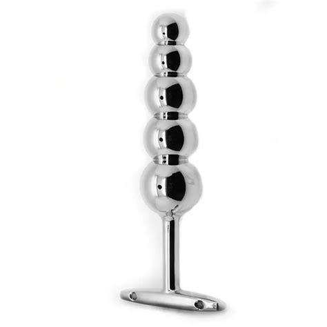 Romeonight 5 Balls Stainless Steel Anal Beads Metal Butt Plugs Anal Sexy Toys Adult Products