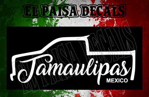 Tamaulipas Mexico Trokiando Sticker Calcomania Decal De Vinilo Blanco