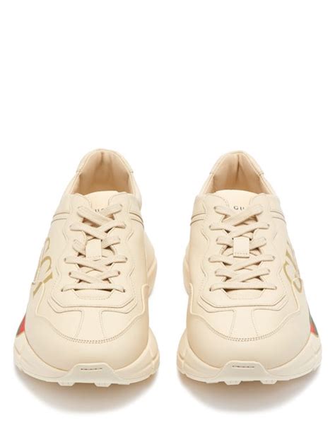 Rhyton Logo Leather Low Top Trainers Gucci Matchesfashion Uk