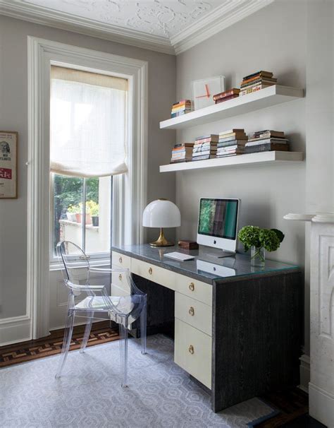 White desk with shelves above. Interior: Shelves Above Desk Attractive Wall Photos 5 Of 9 ...