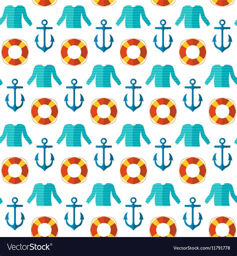 Seamless Patterns Nautical Elements Royalty Free Vector