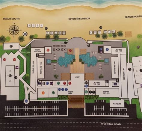 Resort Map The Westin Grand Cayman Seven Mile Beach Resort And Spa