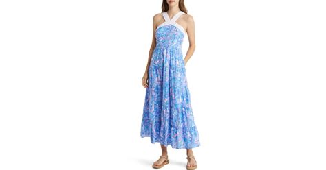 Lilly Pulitzer Jenette Tiered Maxi Dress In Blue Lyst