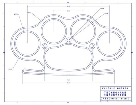 Knuckle Duster Blue Schematic Posters By Aromis Redbubble