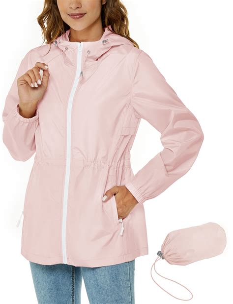 Avoogue Womens Raincoat Waterproof Rain Jacket Lightweight Packable