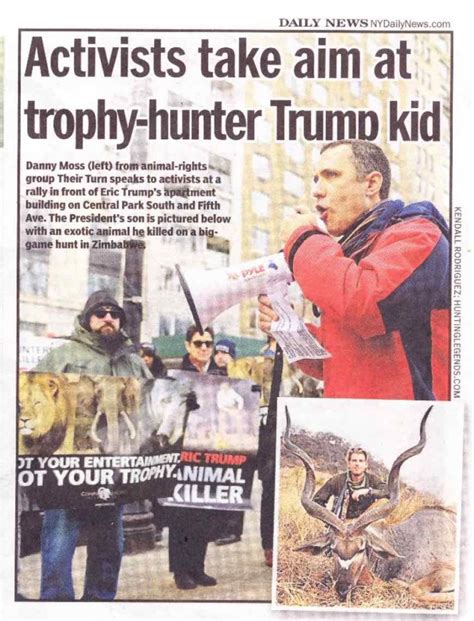 Activists Target Eric Trump During Worldwide Rally Against Trophy