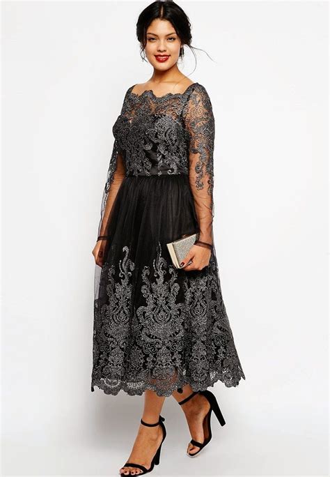Formal Plus Size Dress With Sleeves Follow Mode Sty For Stylish