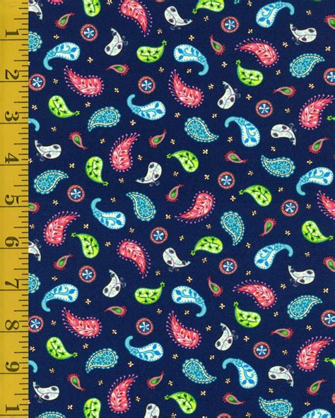 Qt Fabrics Evelyn Paisley Navy 21 5758 Quilt Fabric Closeouts