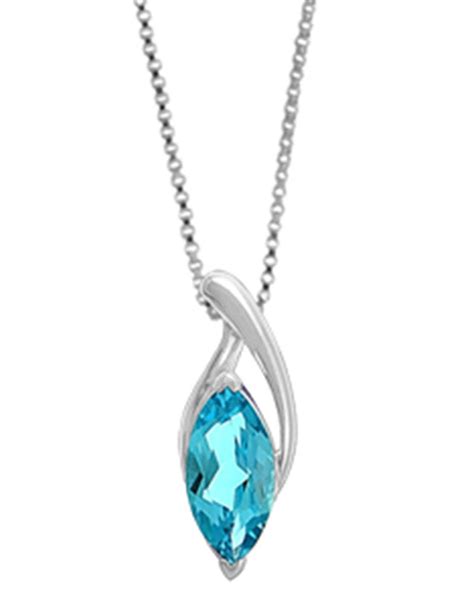 Sterling Silver Marquise Blue Topaz Necklace Simply Sterling