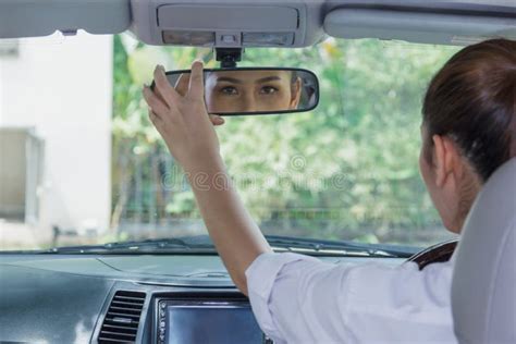Woman Looking Back While Reversing Stock Image Image Of Passenger