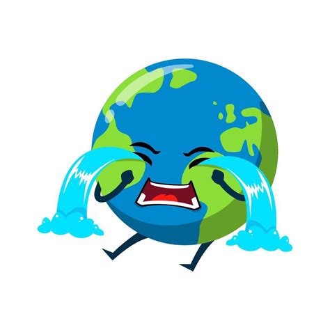 Earth Crying Mascot Character Illustration 6793347 Vector Art At Vecteezy