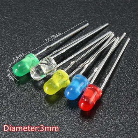 500x 3mm5mm Led Light Emitting Diodes Round Head 2pin Assorted Diode