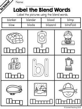 Expose them to beginning blends such as fl, sl, cl, gl, and bl. Blends: Free BL Blend Packet Sampler by United Teaching | TpT