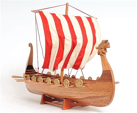 Drakkar Viking Long Boat Wooden Model Display Model Ships Wooden