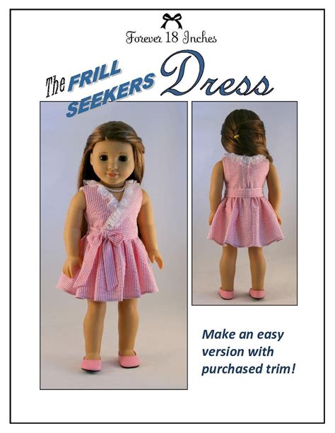 forever 18 inches frill seekers dress doll clothes pattern 18 inch american girl dolls pixie faire