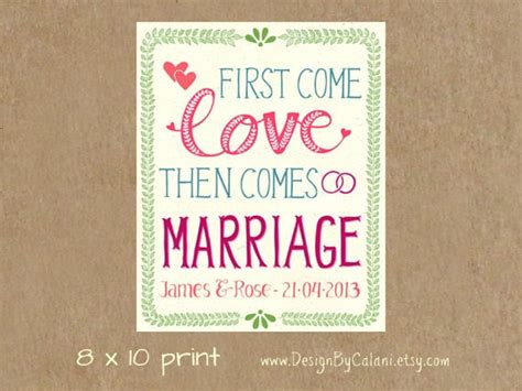 Items Similar To Wedding Quote First Come Love Then Comes Marriage