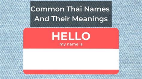 Common Thai Names And Their Meanings By Ling Learn Languages Medium