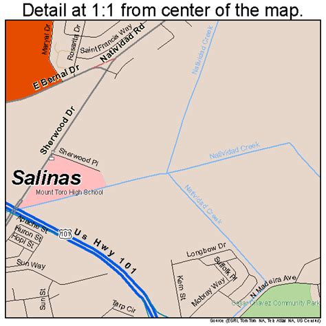 Salinas California Zip Code Map United States Map
