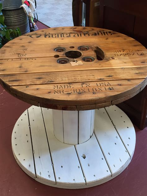 Hand Painted Spool Table Made From Old Cable Spool Cablespooltables