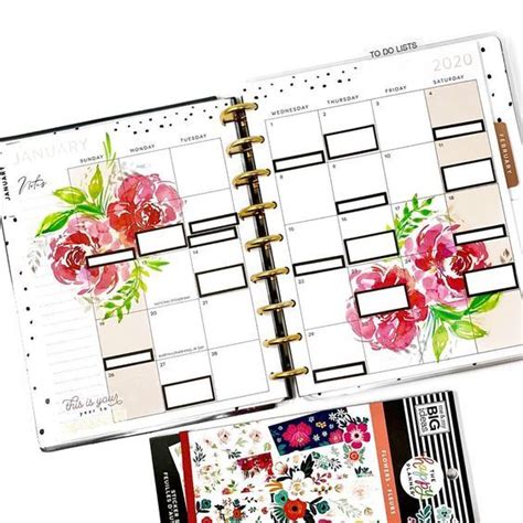 Planner Monthly Layout Happy Planner Layout Mambi Happy Planner Cute