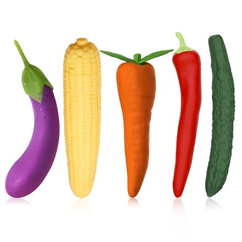 Cucumber Carrot Chili Corn Eggplant Vegetable Vibrator Dildos Clitoral Vagina Anal Stimulator