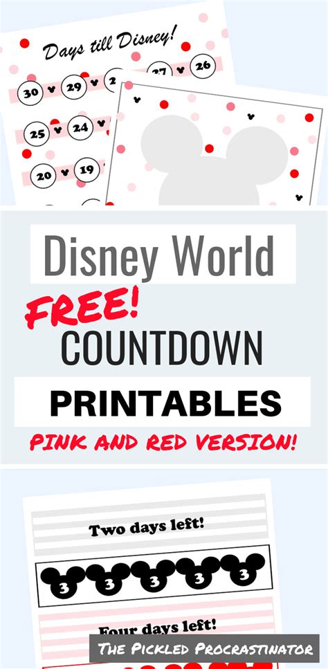More Free Disney Countdown Printables Disney World Countdown Disney