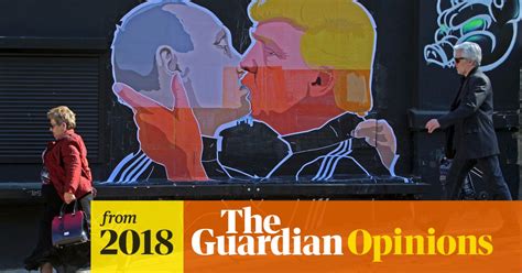 an image of putin and trump kissing isn t funny it s homophobic lee hurley the guardian