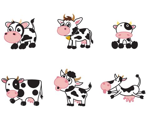 Cow Svg Baby Cow Svg Cow Clipart Cute Cartoon Cow Great For Nursery
