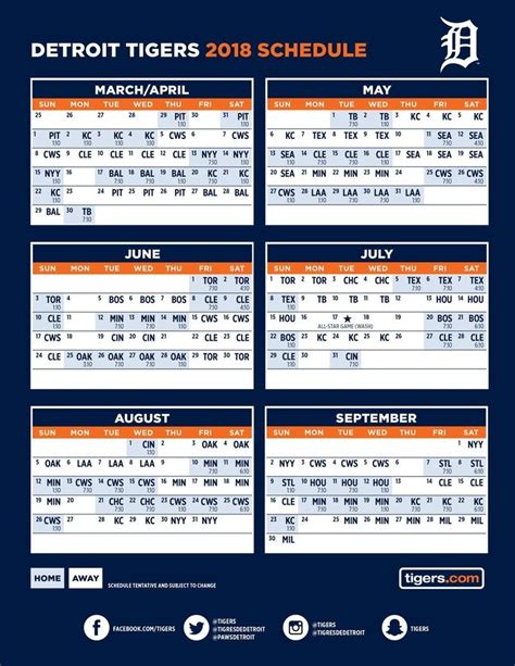 Detroit Tigers Printable Schedule Printable World Holiday